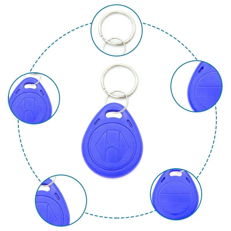 ABFT-100Pcs T5577 Blank Key Tag RFID Chip Ring Cards Tags Keytag 125 Khz Copy Rewritable Writable Duplicate
