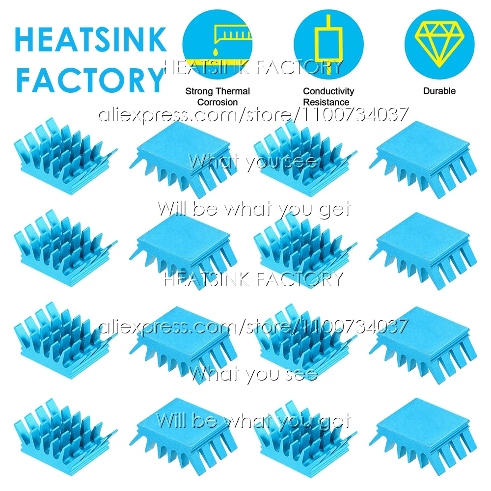 

13x14x6,5 мм Небесно-Голубой шиповатый зигзаг алюминиевый радиатор охлаждения Радиатор электронный охладитель радиатор для MOS GPU RPI IC чип