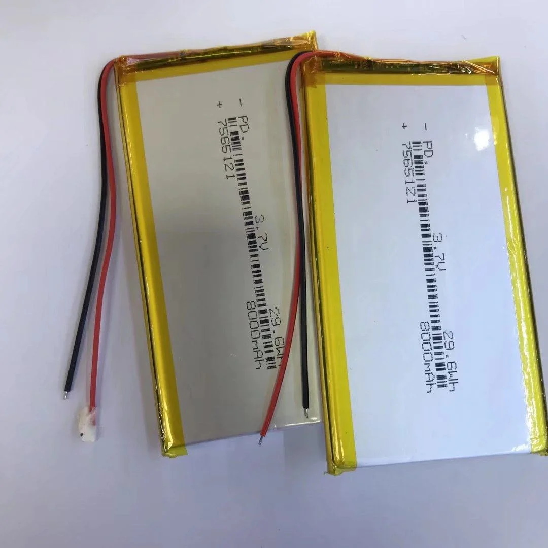 Polymer Lithium Battery 7566121 Lithium Cell 3.7V Universal Power Bank Built-in High Capacity 8000mAh