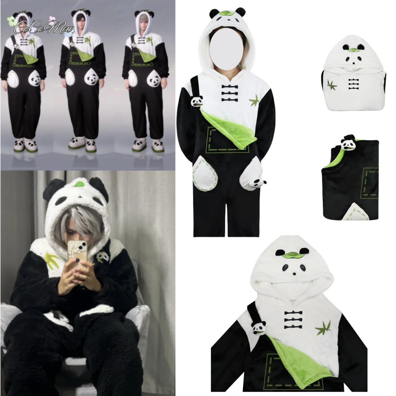 Anime Game Love And Deep Space Cosplay QinChe Sylus Xavier Zayne Rafayel Costume Panda Pajamas Party Suit Winter Home Customized