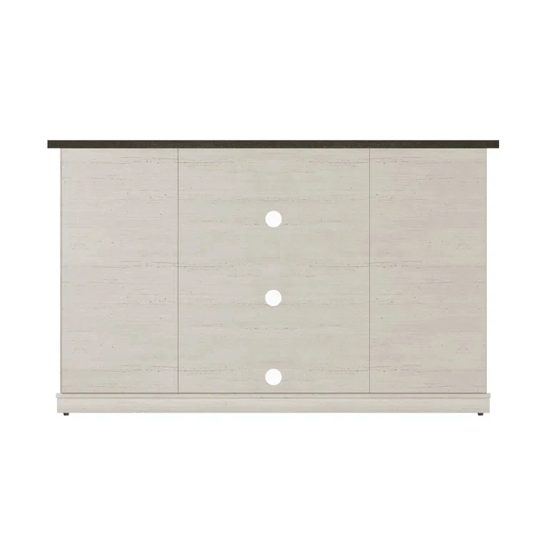 

#Luxurious Media Control Console, White TV Stand, Wall-mounted Light-emitting Diode TV Unit, Cabinet, Wooden Floor