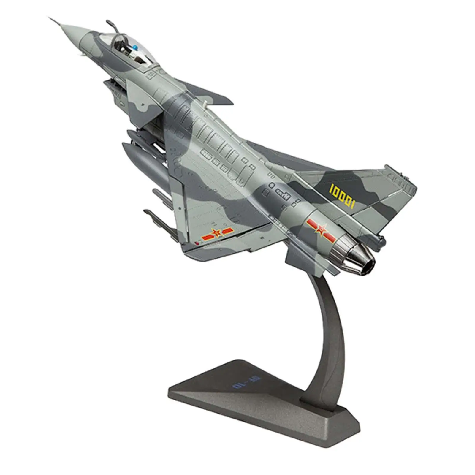 1:48 J10 Transport Fighter Model Retro Fighter Model Tabletop Decor with Display Base for TV Cabinet Shelf Office Living Room