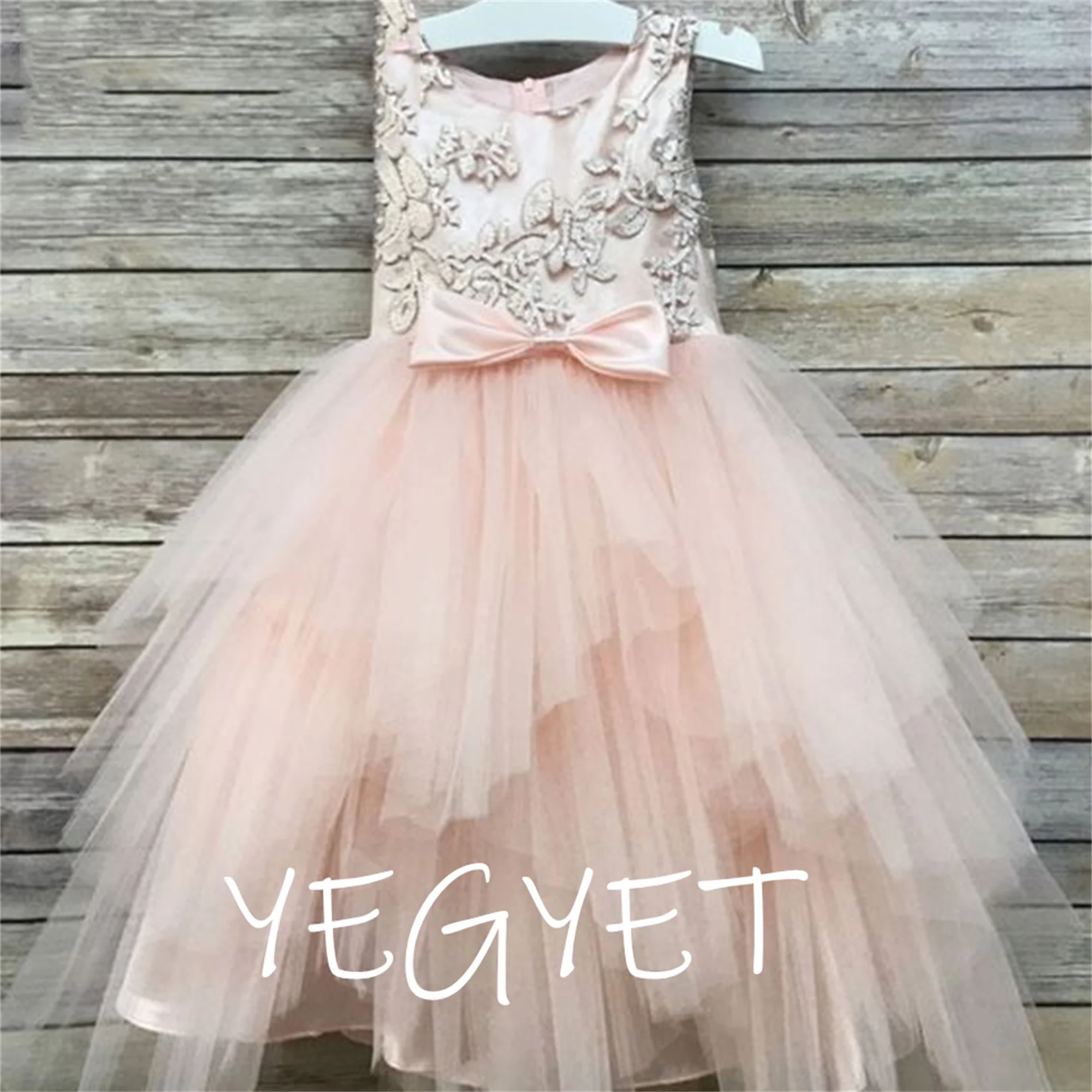 

Gardenwed 2020 Embroidery Elegant Flower Girl Dresses Cute Kids Satin Evening Dress Layers Ruffles Communion Dress, Vestidos