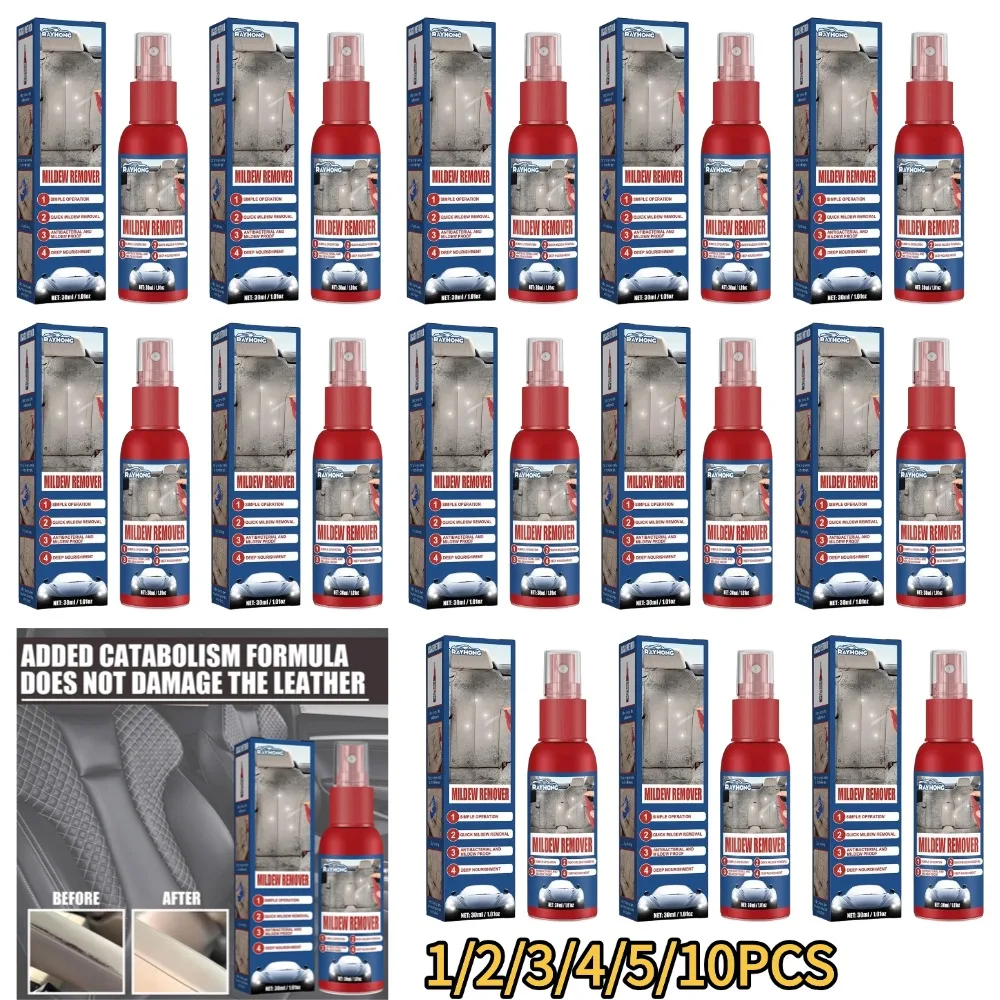 30ml Car Mildew Remover Multi-Functional Car Interior Cleaner Spray Stains Remover for Leather Fabric Car Seat Care