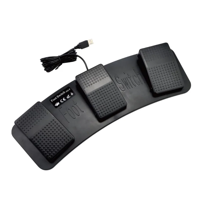 USB Foot Switch Controller 3 Pedal HID Programmable Foot Pedal Simulate Any Single Combination Keys Keyboard Mouse Hands Free