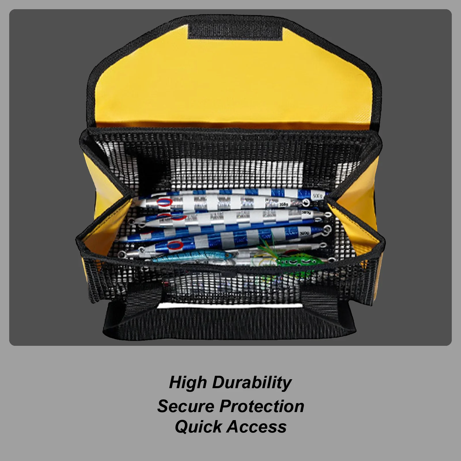 ソフトベイト収納メッシュルアー収納ハンドル付き釣りジグオーガナイザー海水淡水ビーチ川湖池深海用