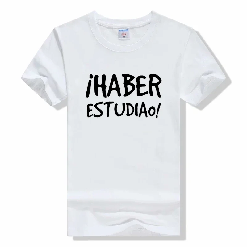 Hebben Een T-Shirt Bestudeerd Grappige Spaanse Spreuken Zin T-Shirt Met Korte Mouwen Casual Katoenen Zomer Zacht Unisex-Hals T-Shirt