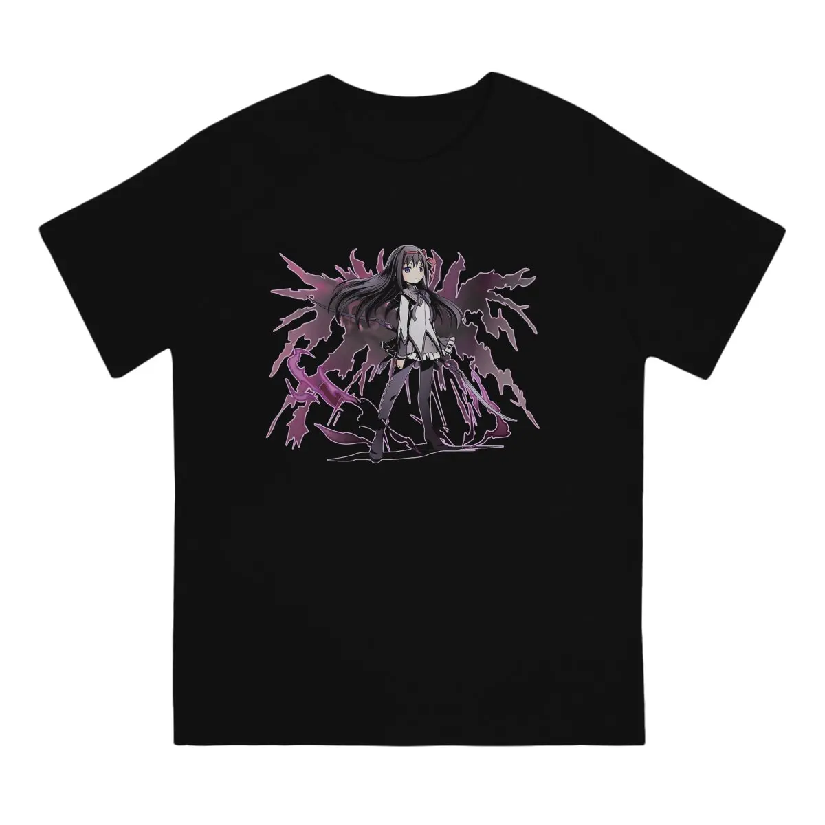 Homura Essential T-Shirt for Men Puella Magi Madoka Magica Anime Vintage Pure Tee Shirt Round Collar Short Sleeve T Shirts