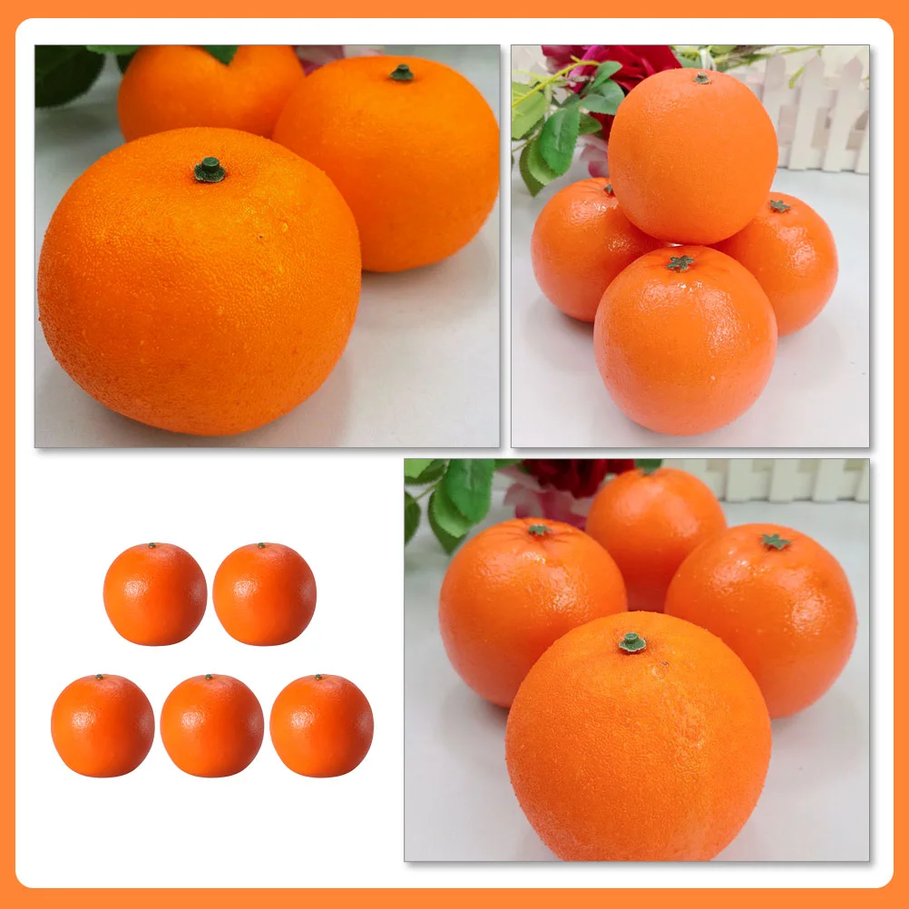 Lifelike Orange Models Decorative Artificial Oranges Fake Orange Ornaments Photo Props Children Toys Fake Fruit Ornaments