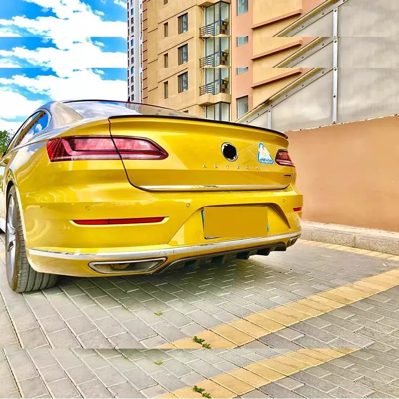 For vw Arteon Spoiler 2018 2019 2020 Rear Bumper Surround Lip Spoiler Body Kit Arteon PP Material Deflector Car Accessories