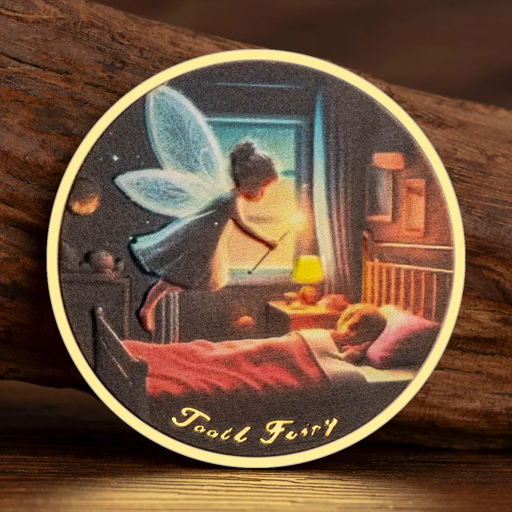 Tooth Fairy Teeth Change Gift Kids Teeth Change Collectible Coin Reward Golden Plated Commemorative Coins