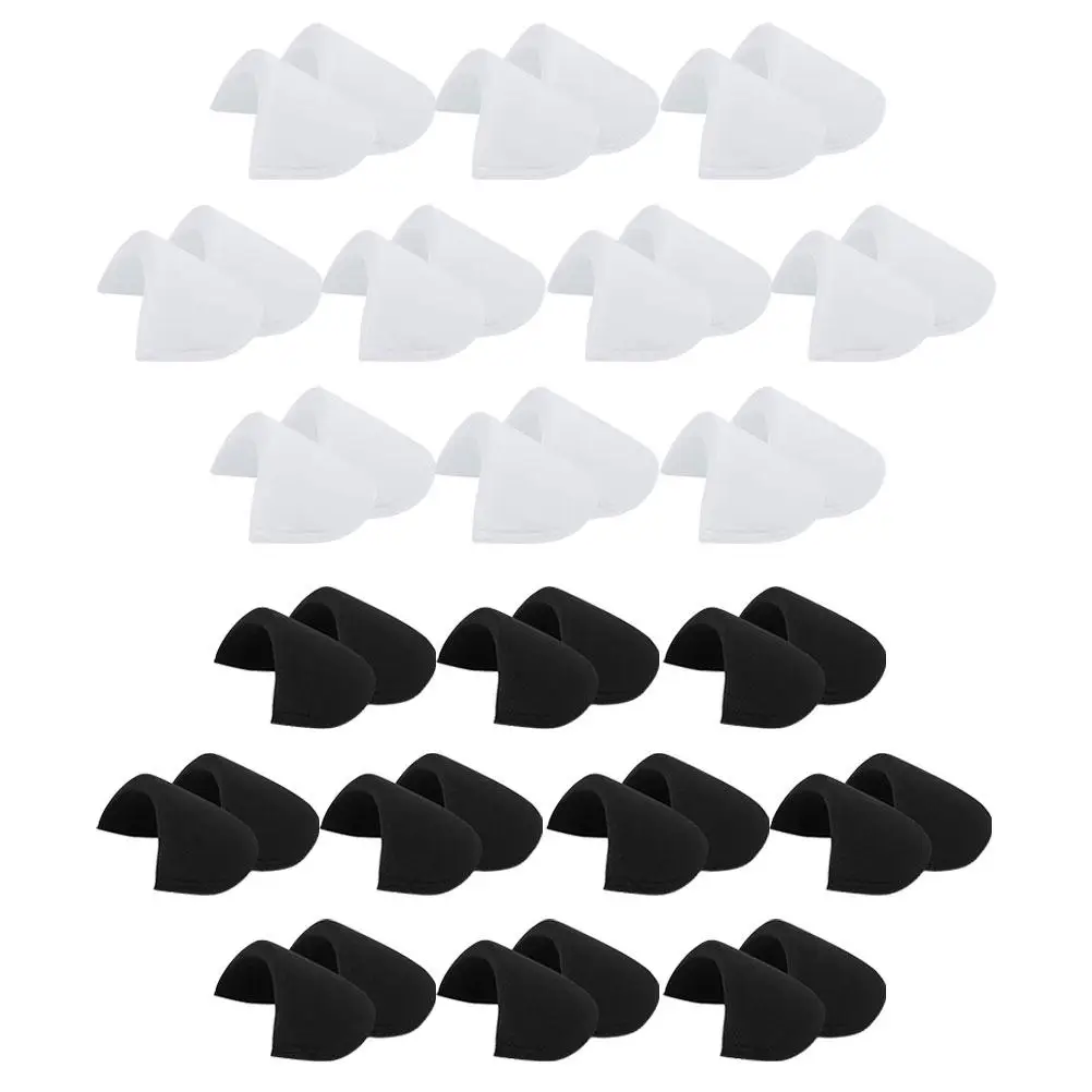 

20 Pairs White Black Shoulder Pads 8x13 5cm Thick Sponge Fabric Removable Washable Women Hats Stylish Safe Comfortable