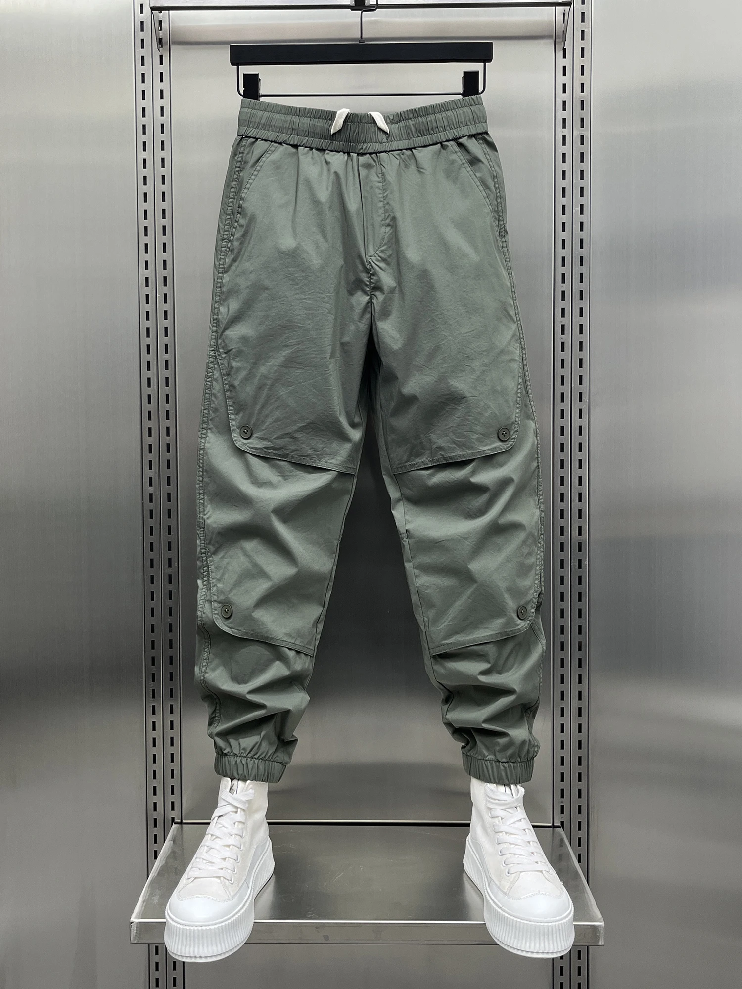 

Trendy Thin Outdoor Workwear Casual Pants Men's Summer New Loose Splicing Buttoned Harlan Nine-point Pants Breathable Comfort...