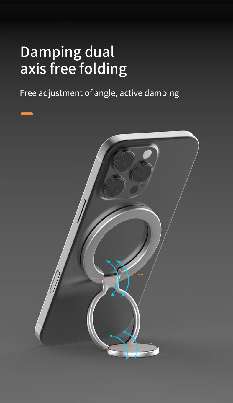 Doppelseitiger MagSafe-Telefonständer, magnetischer Telefonringhalter, Ständer, Magnetgriff für Telefon, 16, 15, 14, 13, Android, Fitnessstudio, Autohalterung – Detail 9