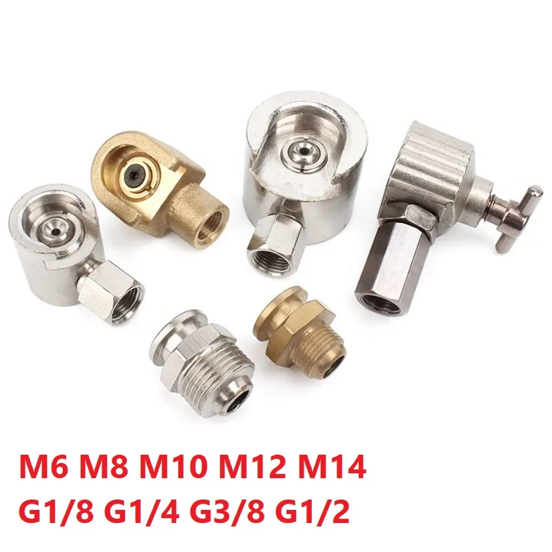 Brass Flat Mouth Connector Hand Rotary Slide On Hexagon Grease Nipple Coupler End Connector Butter Fittings