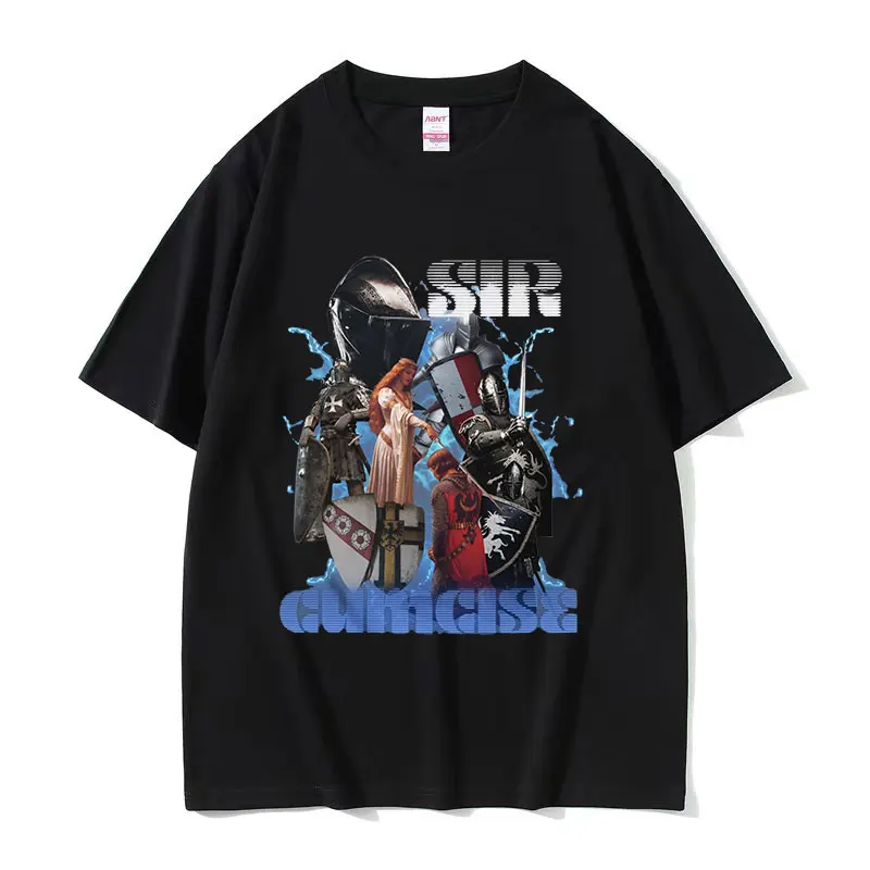 Sir Cumcise Vintage Graphic T-Shirt Men's Women Fashion High Quality Harajuku T-shirts 100% Cotton Oversized T Shirt Streetwear