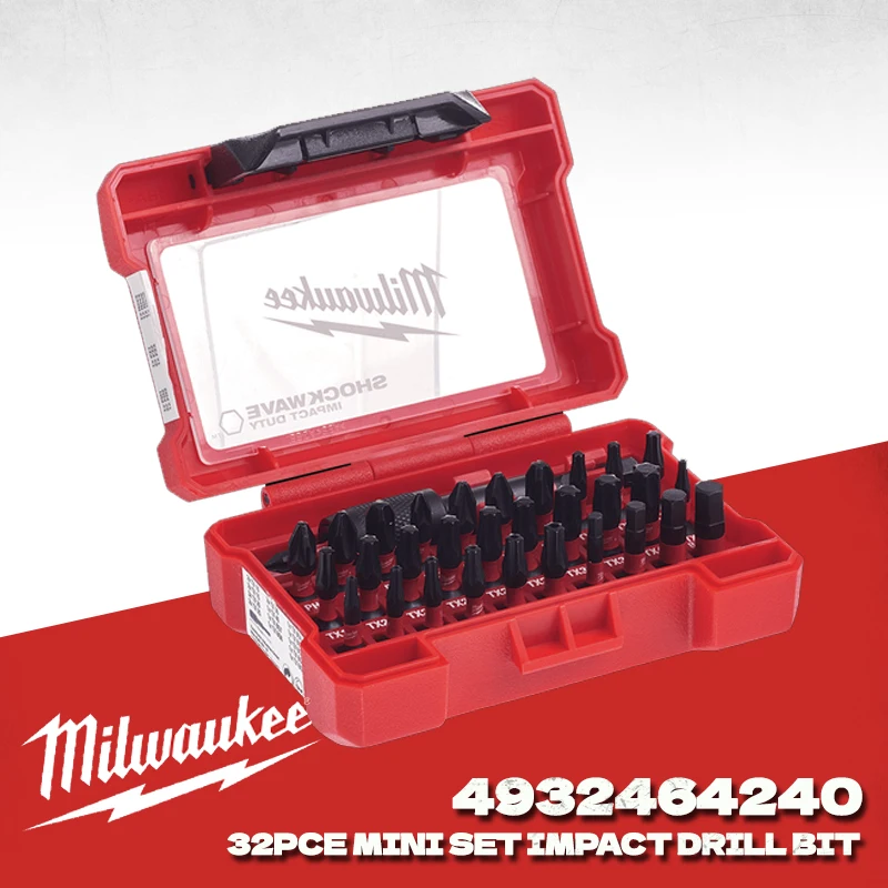 

MILWAUKEE 4932464240 SHOCKWAVE 32 Pieces Impact Duty Driver Bits Set for Impact Drill Milwaukee Power Tool Accessories