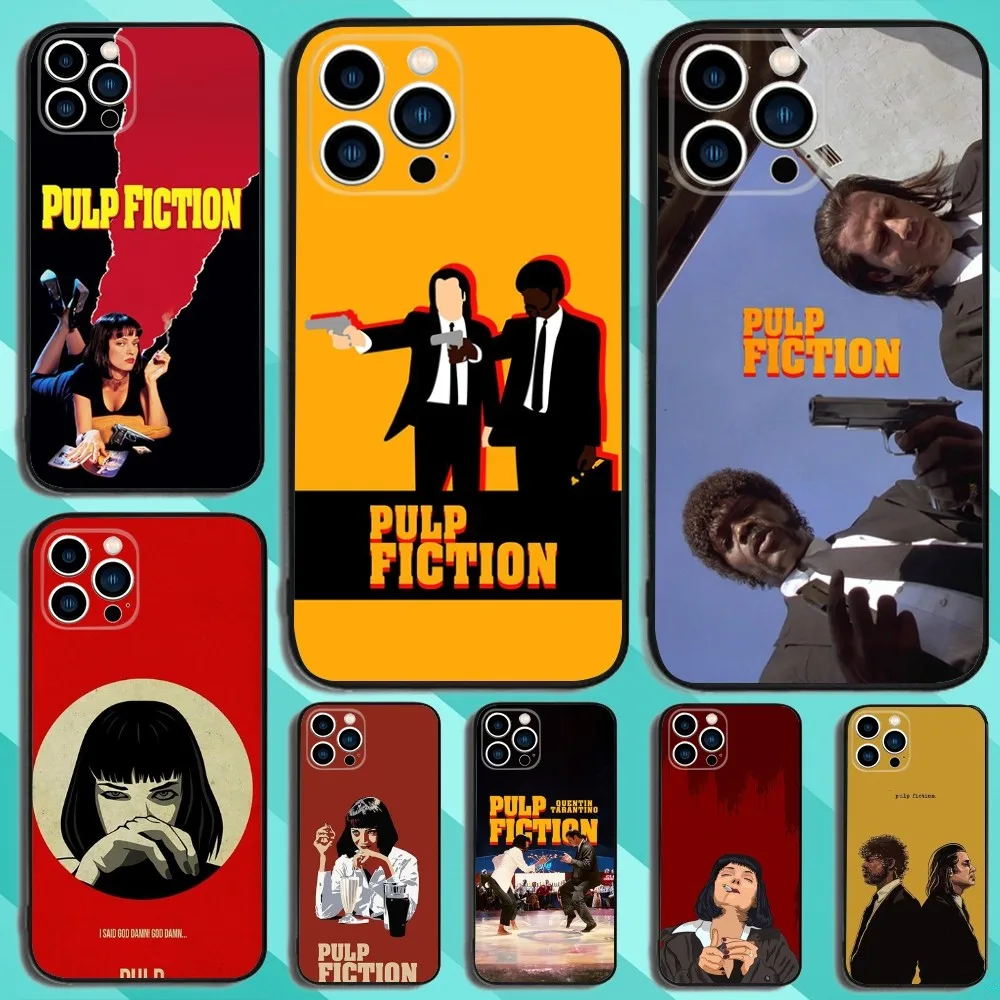 Classic Movie  Phone Case For iPhone 15,14,13,12,11,Plus,Pro Max,XS,X,XR,SE,Mini,8,7 Pulp Fiction Soft Silicone Black Cover