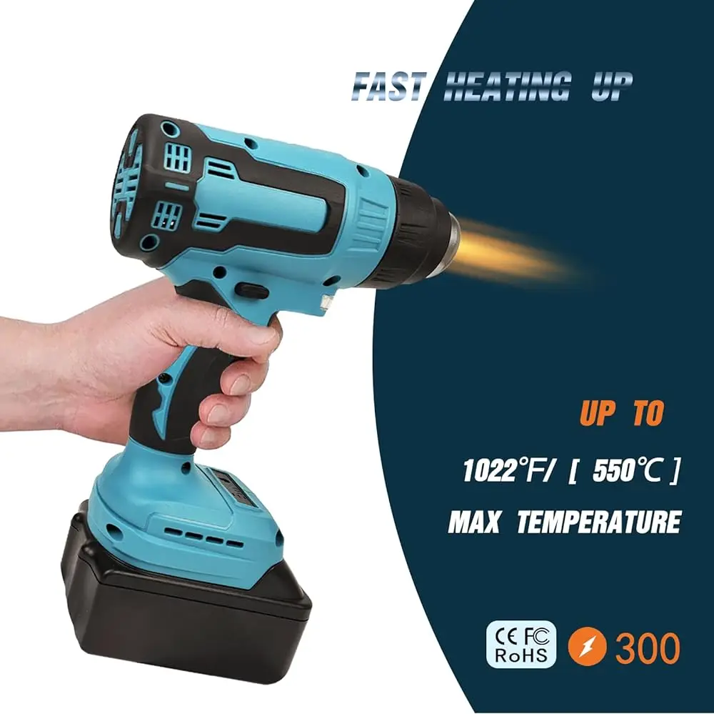 400W for Makita Hot Air Gun Cordless 18V Lithium Battery Strong Hair Dryer Handheld Electric Tool