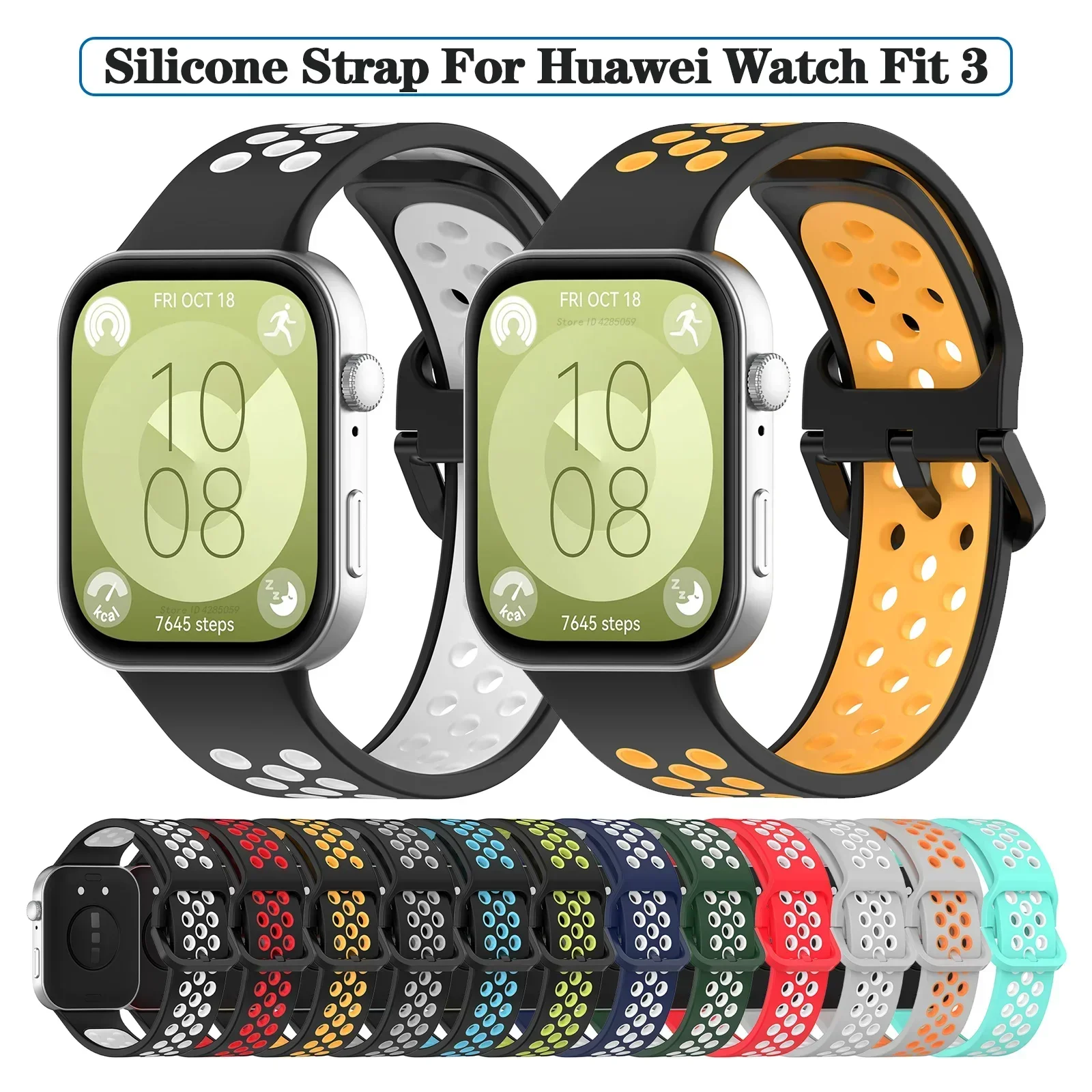 Silicone Strap For Huawei Watch Fit 3 Smart Watch Replacement Wristband Sport Bracelet Wrist Band