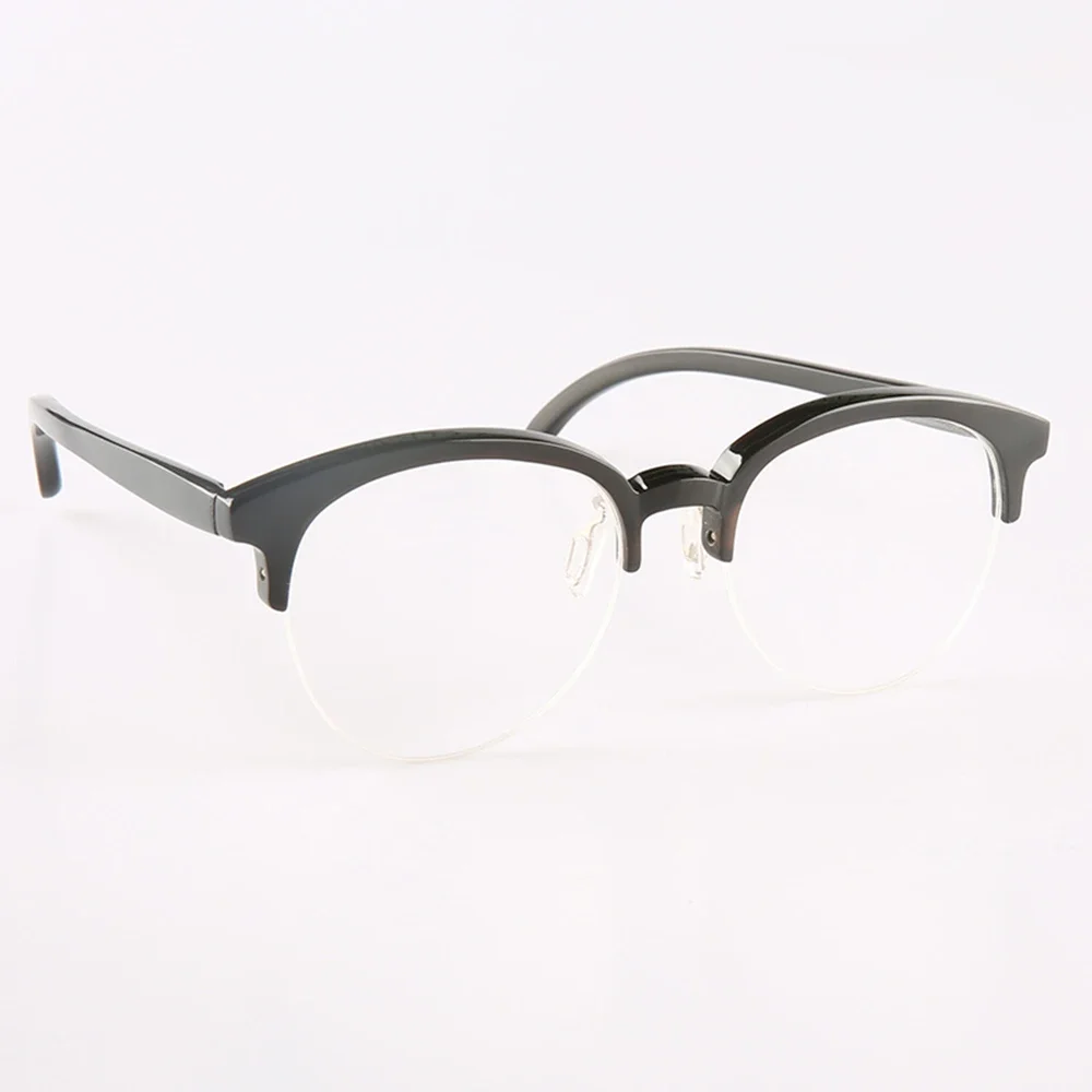 Man Women's Glasses Frames Retro Half-rim Handmade Buffalo Horn Unique Eyewear Clear Myopia Prescription Optical Eyeglass Frames