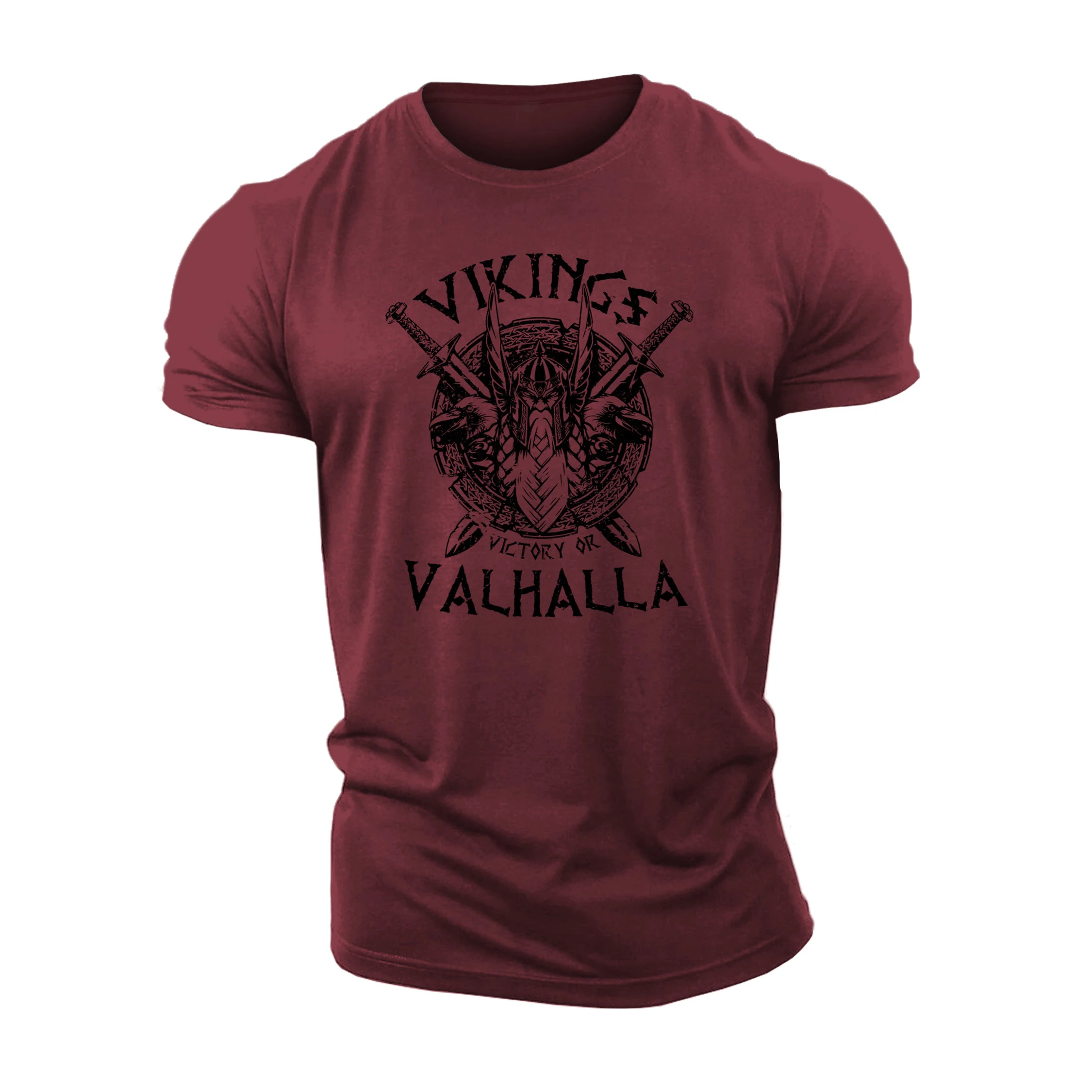 2024 New 3D Printed Viking T-Shirt Cotton High Quality Round Neck Men's Fitness T-Shirt Gym Short Sleeve Top Breathable and Soft