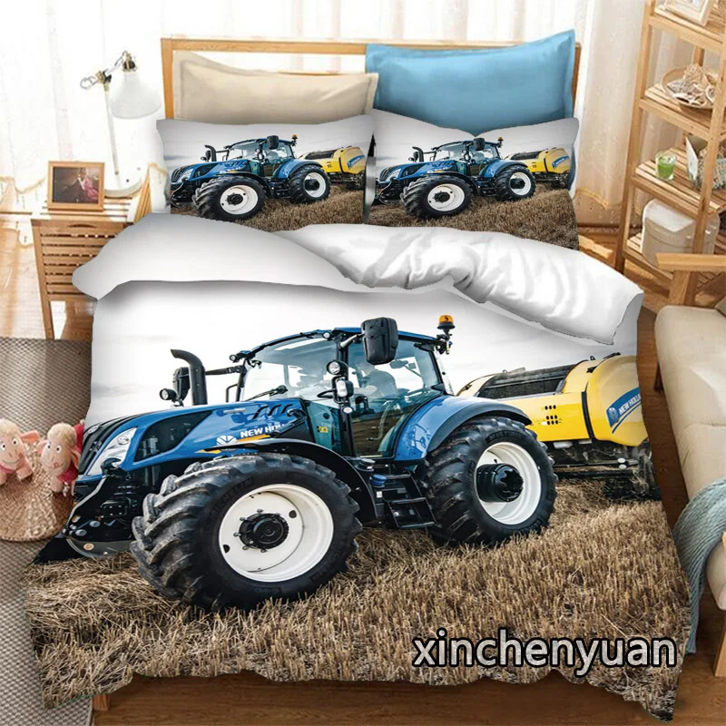 phechion Agriculture Machinery Tractor 3D Print Bedding Set Duvet Covers Pillowcases One Piece Comforter Bedding Sets K251