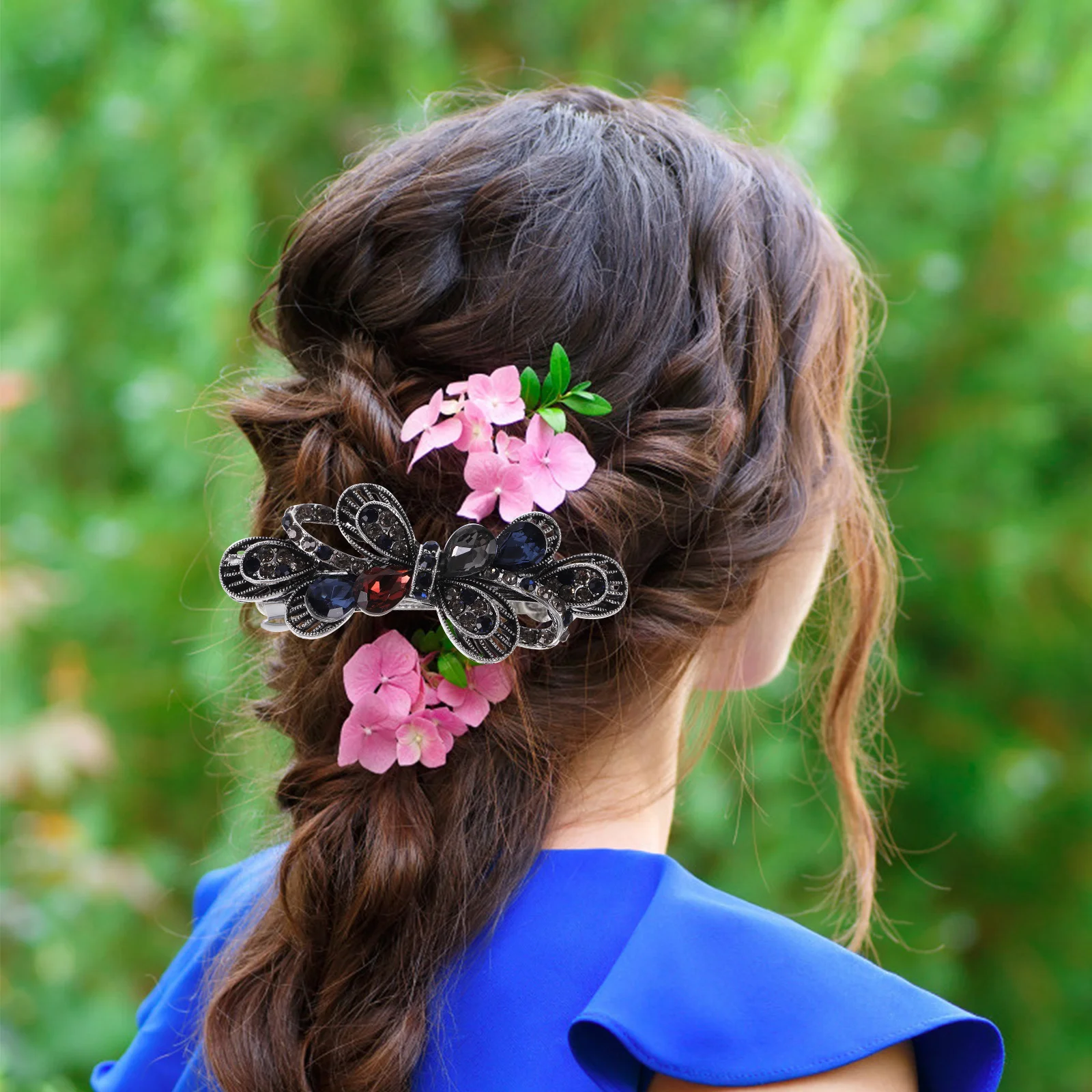 

Crystal Hairpin Rhinestone Barrettes Metal Clips for Women Bridal Wedding Hair Accessories Elegant Decorative Pins