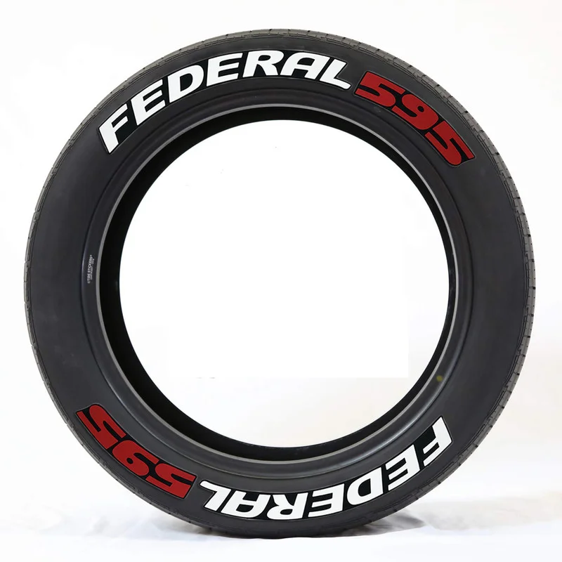 Car Styling Tire Letters Sticker for FEDERAL 595 Wheel Tires Lettering Decorative Decals Pvc Waterproof Motorcycle Stickers