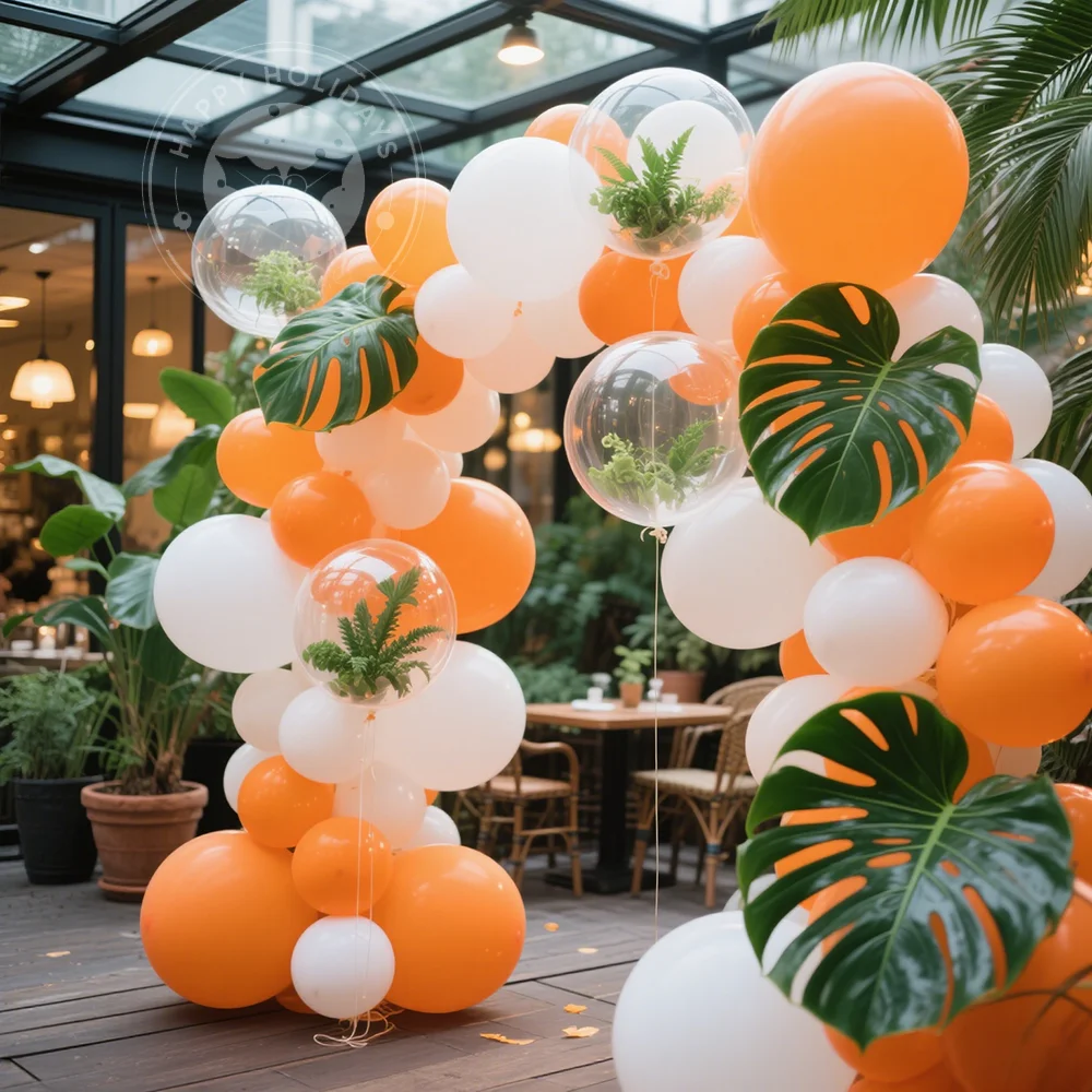 Ballons colorés en Latex mat, 5-36 pouces, Orange, blanc, rose, décoration de fête d'anniversaire et de mariage, ballon gonflable à hélium