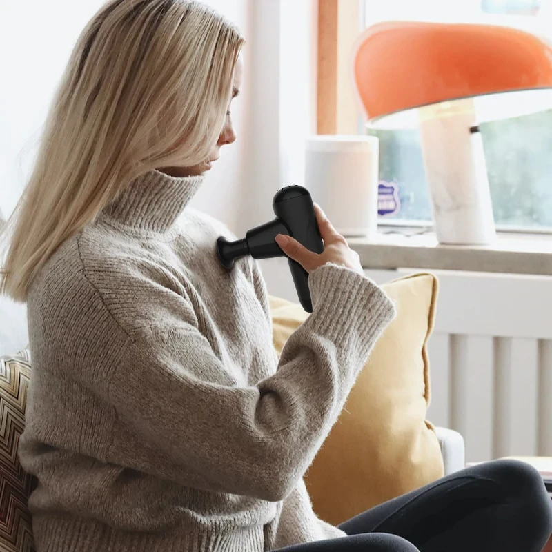 Pistol pijat getaran portabel pistol fasia cocok untuk relaksasi otot dalam punggung leher tubuh kebugaran pelangsing membentuk hea tunggal