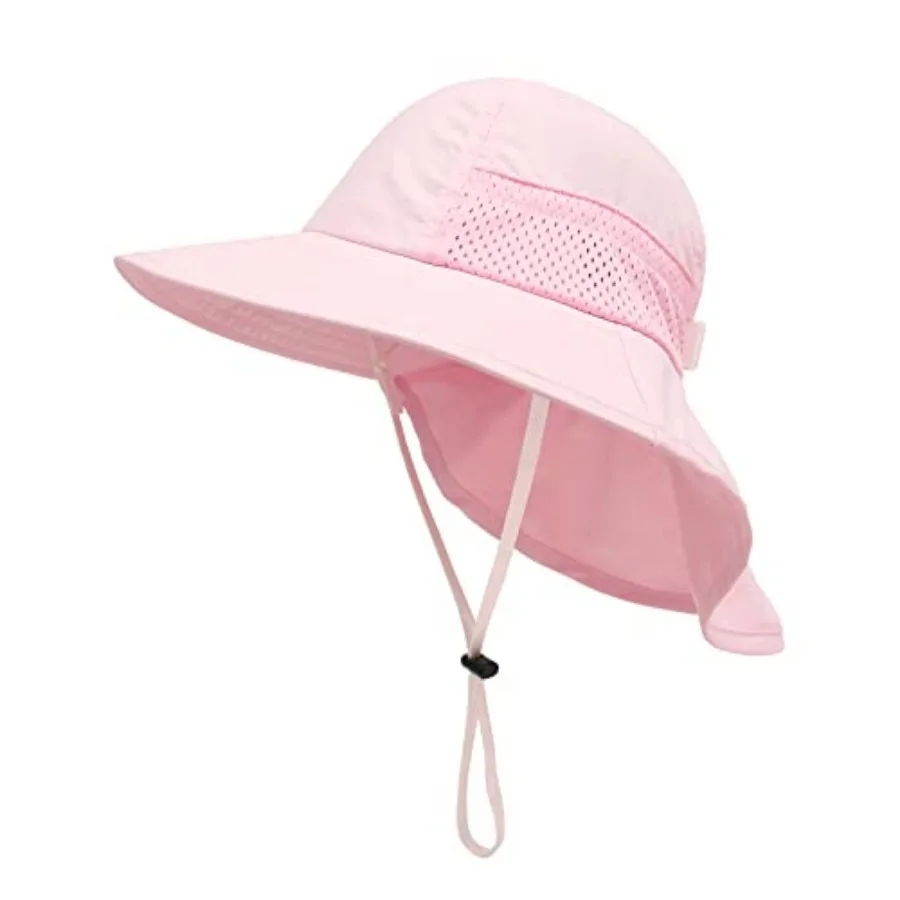 

XIAOHAWANG Girls Sun Hat Baby Beach Hats Boys UPF 50+ Summer Protection Cap Toddler Breathable Caps Wide Brim Neck Flap