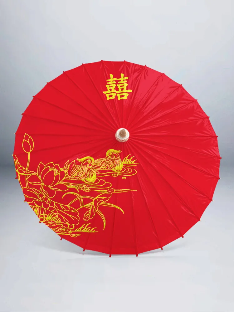 Chinese Red Oil Paper Umbrella, Handmade, Traditional Chinese Wedding Style, Hanfu Wedding Dress, Bride's Wedding Red Umbrella