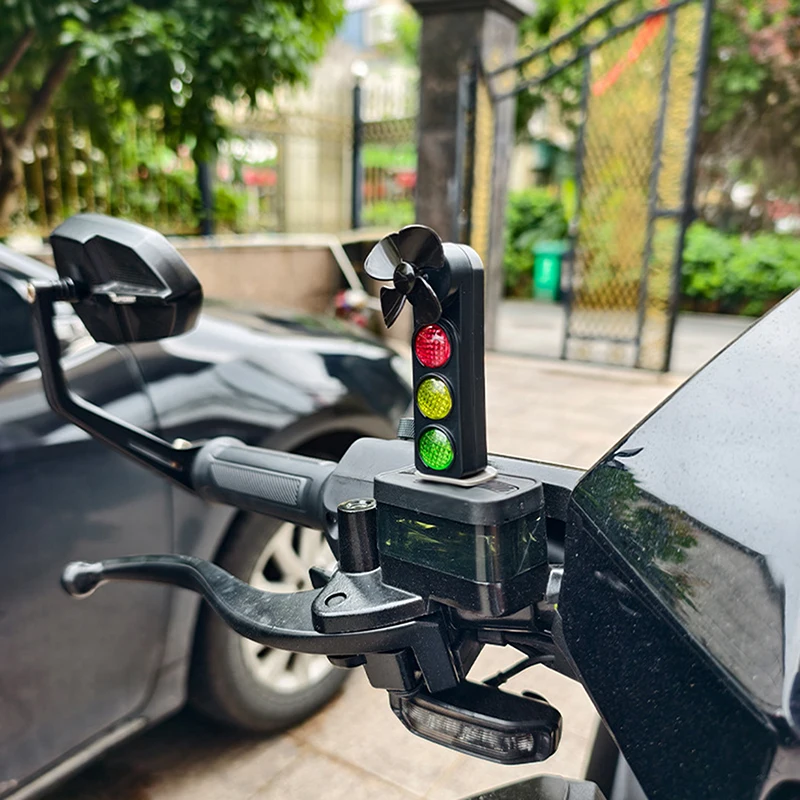 الإبداعية LED إضاءة دراجة هوائية تعمل بالرياح تحذير ضوء إشارة المرور شكل الديكور لطيف دراجة نارية الملحقات هدية ل Cy