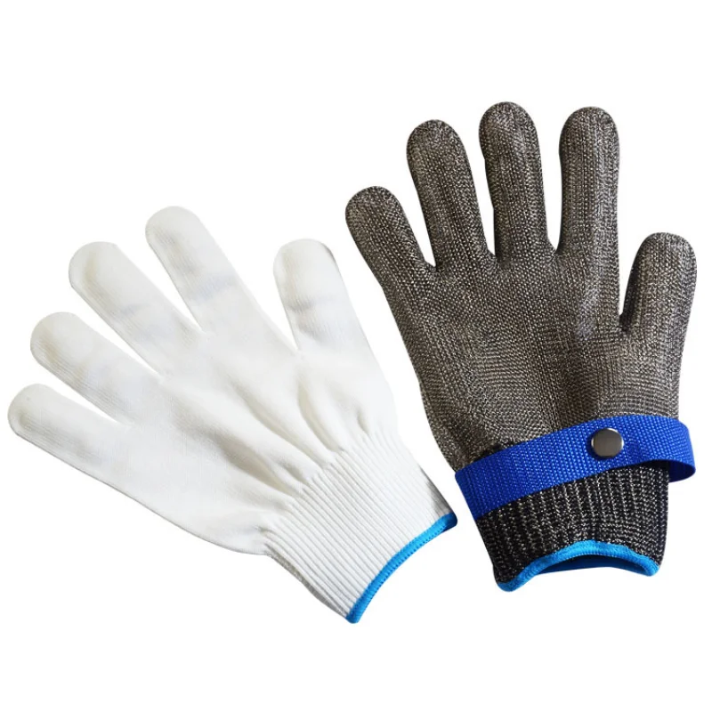 Cut Resistant Stainless Steel Gloves Metal Mesh Cut proof Level 5 HPPE Gloves Anti Cutting Butcher Kitchen Gloves 1 Pc