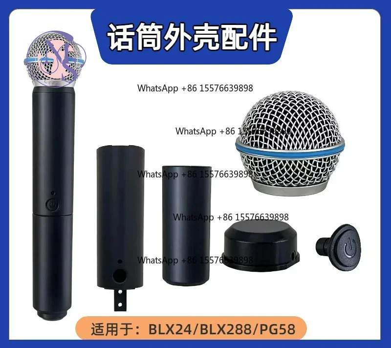 Wireless Handheld Microphone Body Tube & Button Shell, Mic Replacement Repair Parts