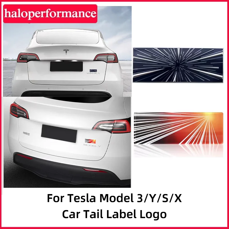 

Model Y Juniper 2025 Space Time Tunnel Car Tail Sticker for Tesla Model 3/Y/S/X/Highland First Commemorative Edition End Label