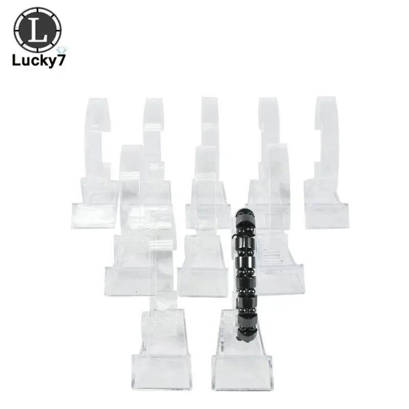 10 Stück C-förmiger Acryl-Uhrenständer, drehbarer Armbandhalter, transparenter Organizer, Aufbewahrungsregal – Detail 10