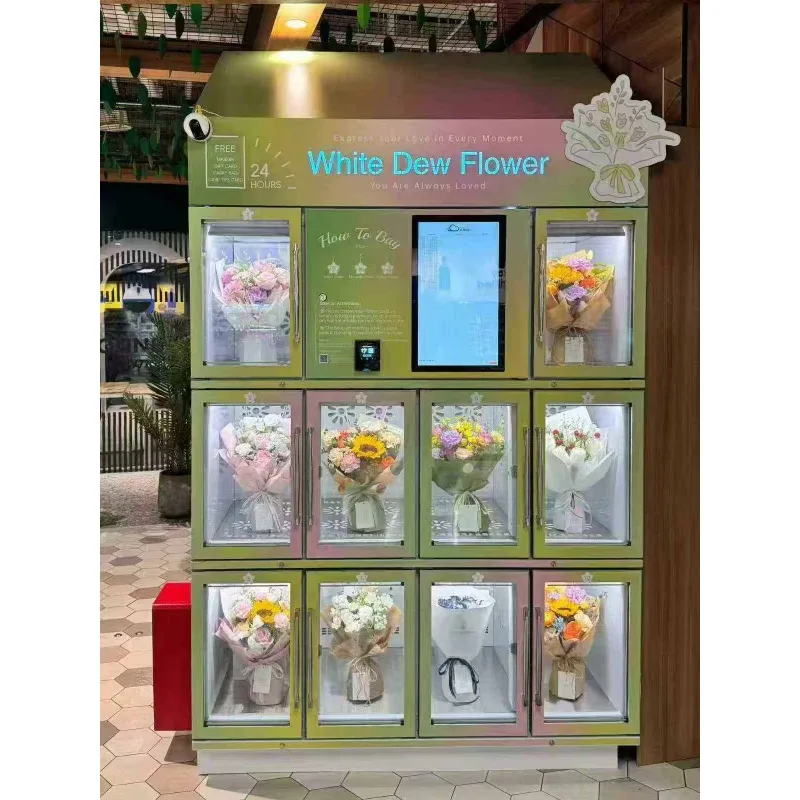 FOODLINE Customized Automatic Fridge Flower Bouquet Vending Machine Self Service Touch Screen Cooling System Outdoor  Shop
