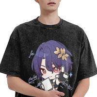 Dr. Ratio Game Stars Rails T-Shirt Men Honkai Novelty Pure Cotton Tee Shirt Crew Neck Short Sleeve Graphic Printed Clothes