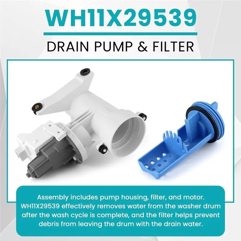 A74X-Drain Pump And Filter Replacement Fit For GE Front Load Washers
