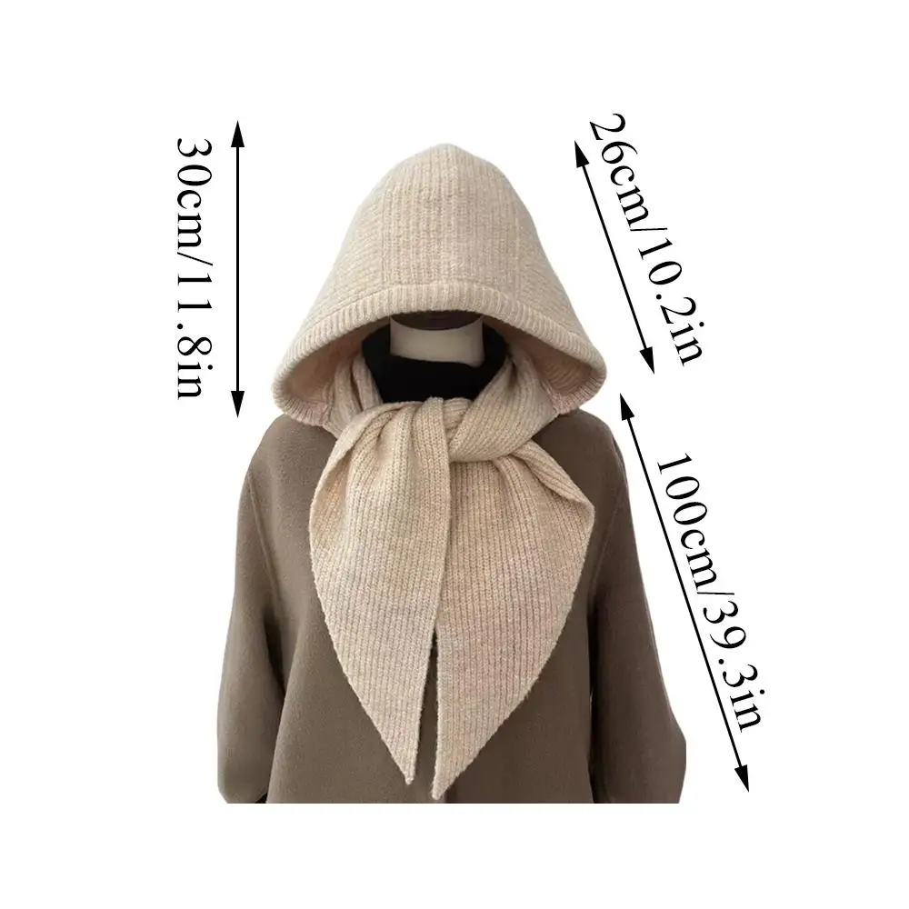 الشتاء النساء محبوك مقنعين وشاح كيب بالاكلافا قبعة في الهواء الطلق الدافئة التفاف حول الرقبة أدفأ سميكة وشاح حماية الرقبة #6
