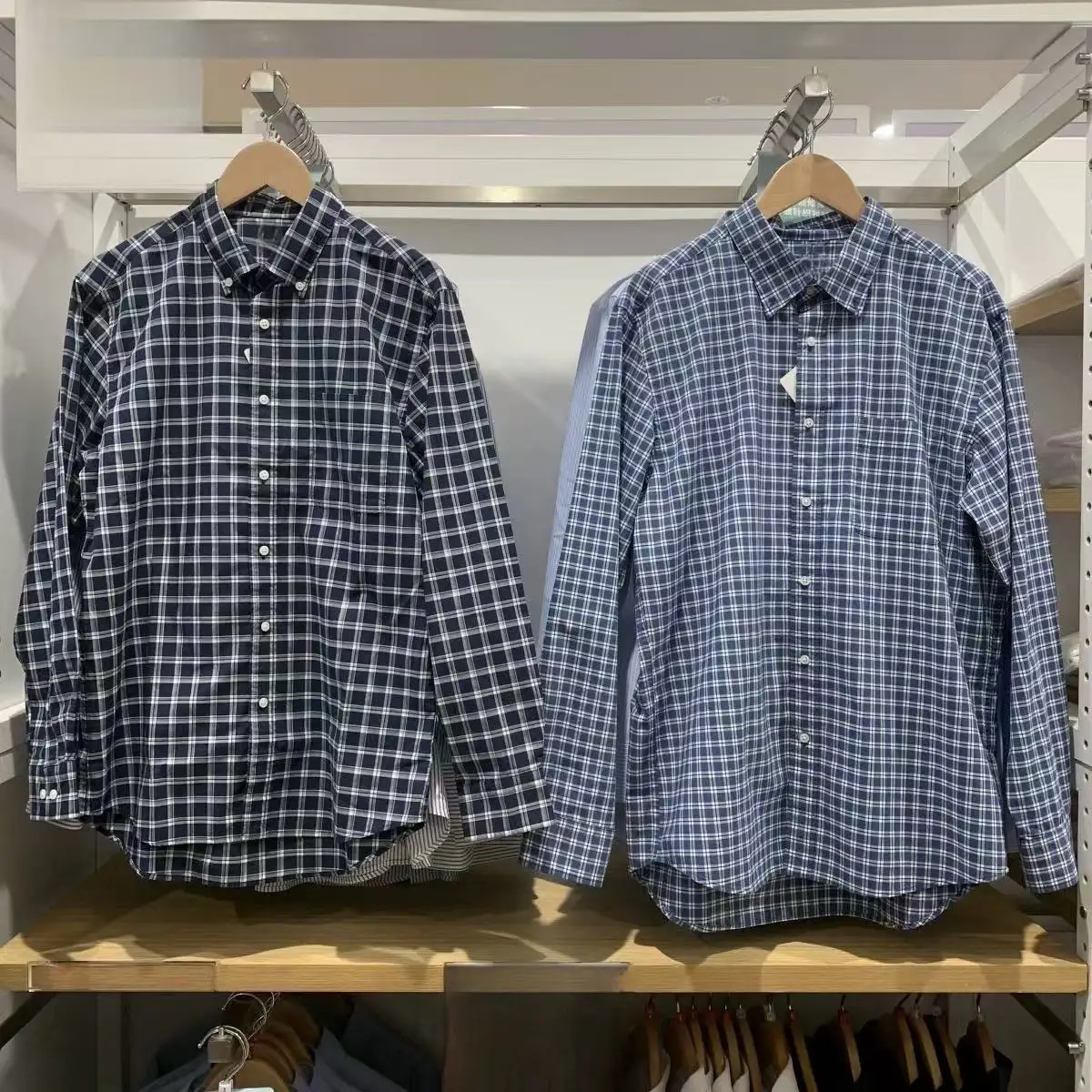 

ex Casual Loose Long Sve Plaid irt Breathable Polyester Cotton Blend Autumn Wear Comfortable Fit Youth Faion