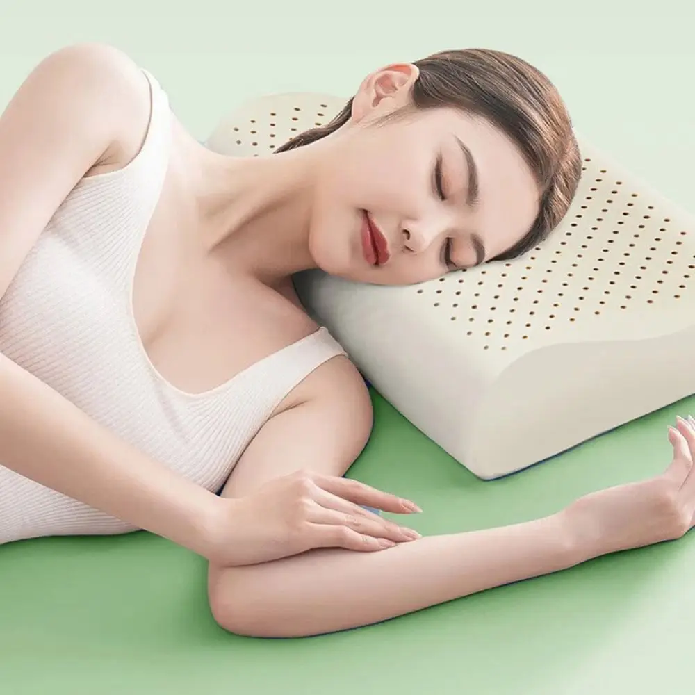 

High Quality Natural Latex Latex Pillow Neck Shoulder Pain Relief White Cervical Pillow Dormitory Pillow Children