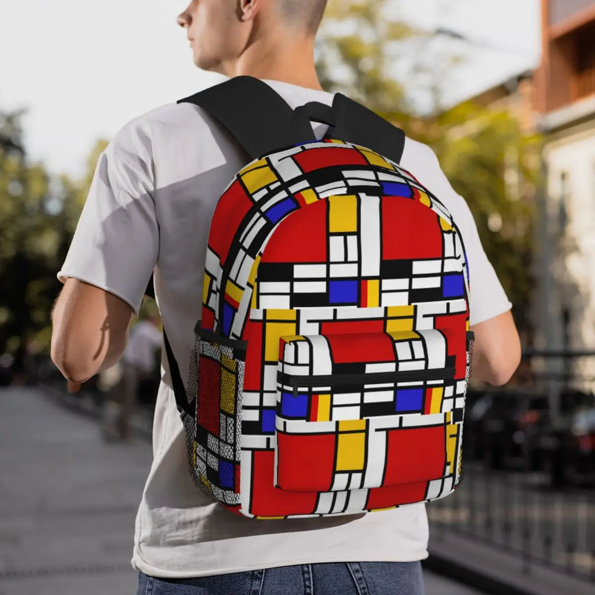 Piet Mondrian De Stijl Backpack Student BookBag Kids School Bag Computer Shoulder Bags for Boys Girls