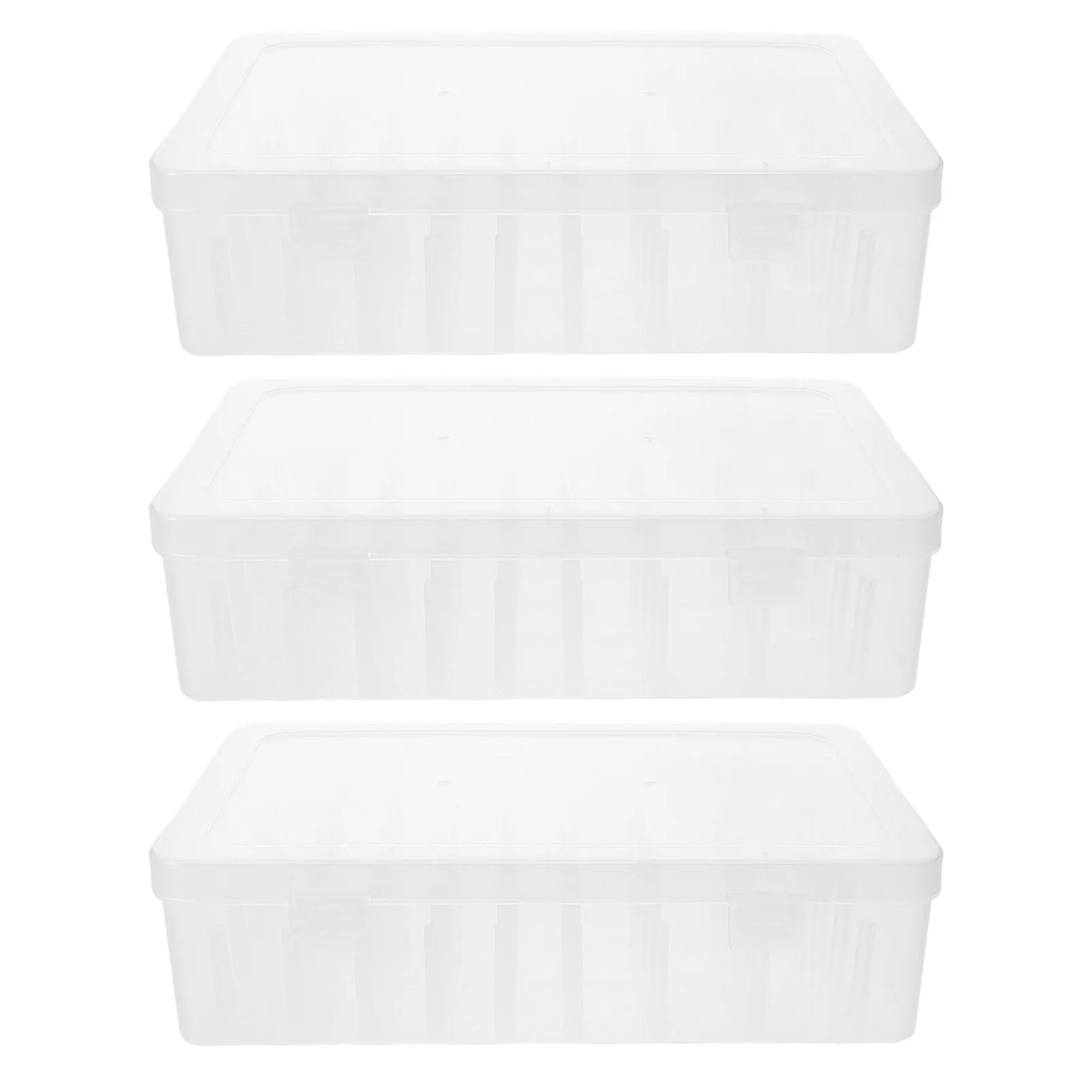 

3pcs Transparent Organizer Box 42 Spools Embroidery Needlework Portable Spool Case Clear Thread Storage Container Home Sewing