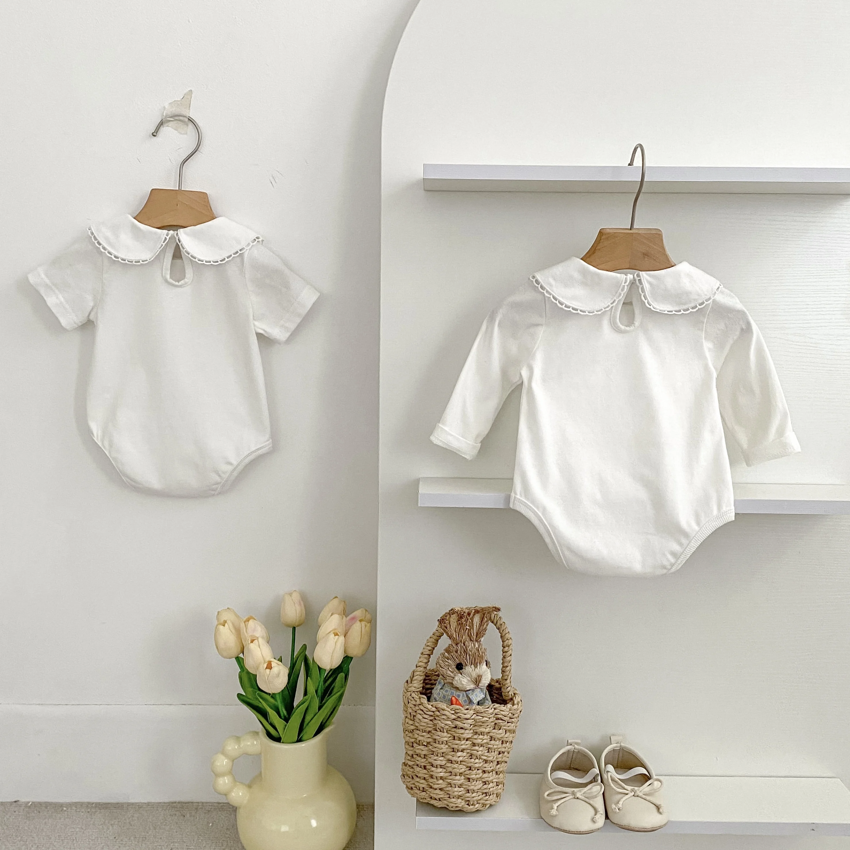 Neue Baby Mädchen Strampler Baby Mädchen Kleidung Kleinkind Neue Kragen Strampler Frühling Baumwolle Weiß Infant Baby Mädchen Overall Säuglings Kleidung – Detail 27