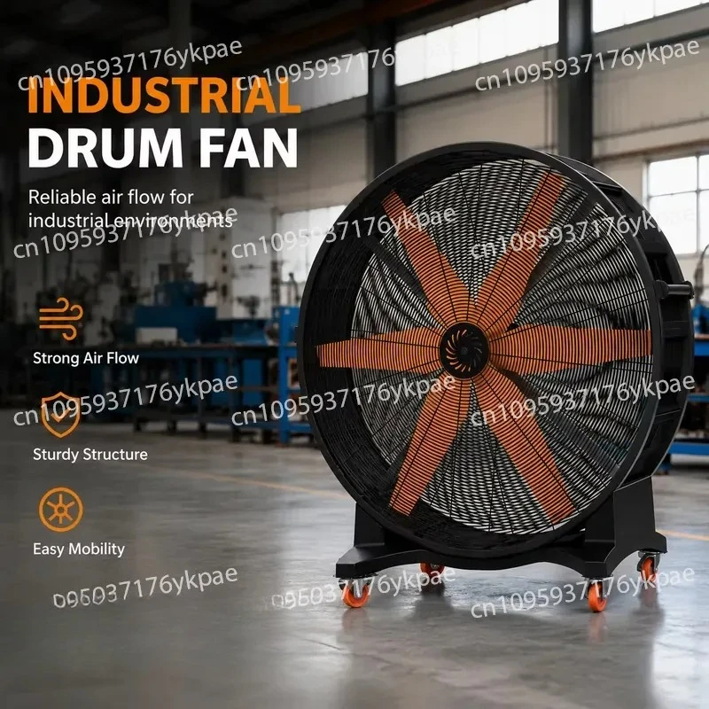 Low-noise, Energy-saving Industrial Ceiling Fan with PMSM VFD Motors for Cooling in Manufacturing Plants and Logistics
