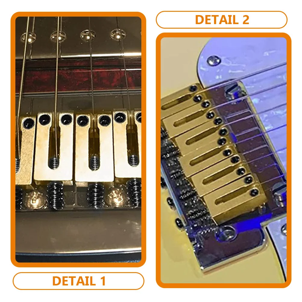 

6Pcs Tremolo Bridge Saddle Set Electric Guitar Parts Solid Brass Durable Silver Color Accurate Module Guitar Accessories