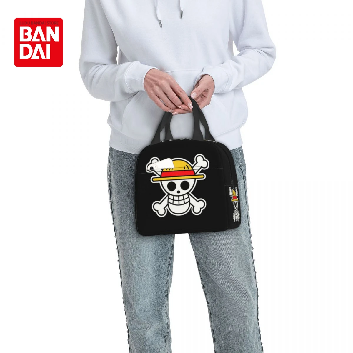 Custom One Piece Skull Logo Lunch Bag Women Cooler Warm Insulated Lunch Box for Kids School Children